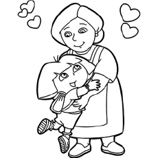 Dora and Her Mommy coloring page