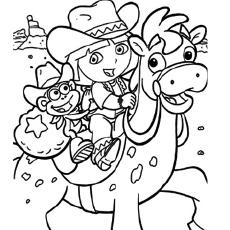 Dora as a Cowgirl coloring page