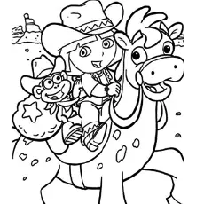 Dora as a Cowgirl coloring page