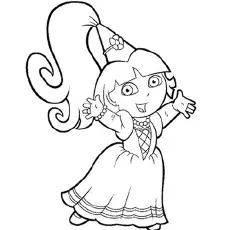 Dora as a Fairy Princess coloring page