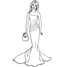 Fashionable Barbie Coloring Page_image