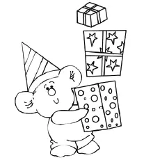 Birthday Gift Box Coloring Page
