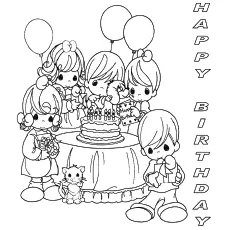 Happy Birthday From Friends coloring page