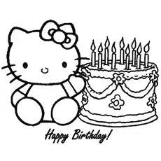 Hello Kitty Happy Birthday Coloring Pages_image