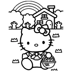 Printable Hello Kitty House Coloring Pages_image