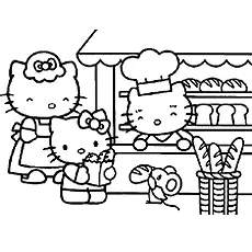 Little Kitty as Chef Coloring Pages_image
