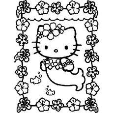 Little Kitty as a Mermaid Coloring Pages_image