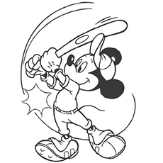 Mickey And Baseball coloring pages