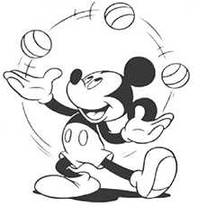 Mickey Juggling Balls coloring pages