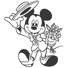 Suited up for party mickey mouse coloring pages