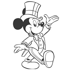 Mickey mouse as magician coloring pages