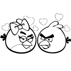 Angry Birds Romantic Coloring Pages