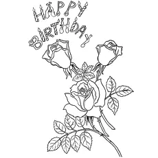 Roses for Birthday Wishes coloring page