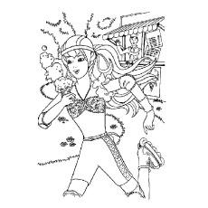 Barbie Practicing Skating Coloring Page