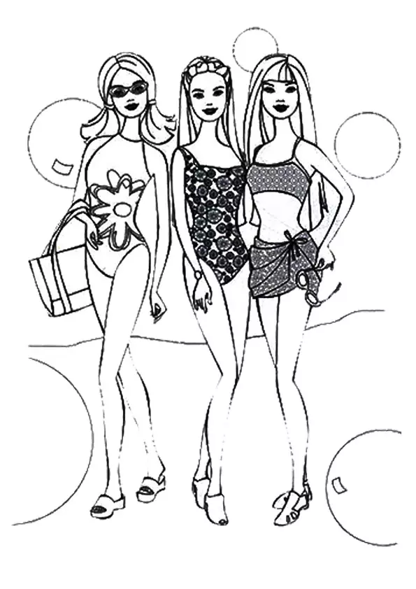 The-Stylish-Beach-Barbie-color-page