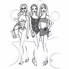 Stylish Beach Barbie Coloring Page_image