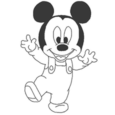 Young Mickey Mouse coloring pages