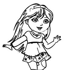 Dora Playing Alone coloring page