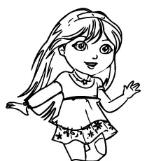 Dora Playing Alone coloring page