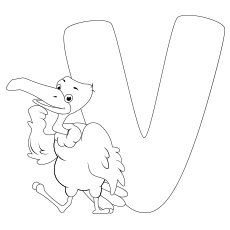 Printable Coloring Pages of Uppercase Letter V