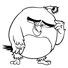 Angry Birds Bomb Thinking about Something Coloring Pages to Print Free