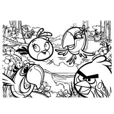 Angry Birds Big Puzzle Picture Printable to Color