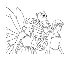 Coloring Page of Barbie Mariposa And Fairy Tail_image