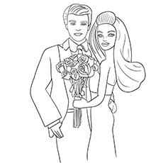 barbie and ken kissing coloring pages