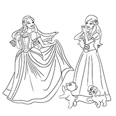 Barbie Party with Friends Coloring Page_image