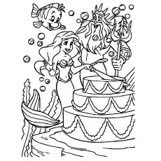 Happy Birthday Ariel coloring page