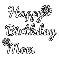 Birthday Wishes For Mom coloring page