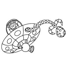 King Pig Space Ship Coloring Sheet to Print