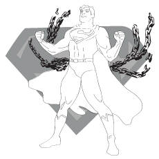 Superman breaking the chains coloring pages