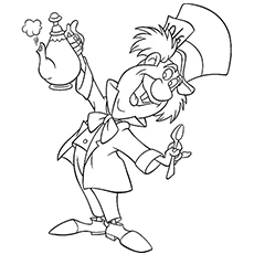 Character Mad Hatter Coloring Page