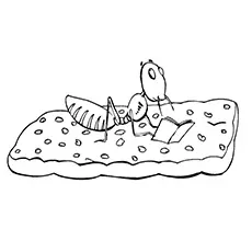 Ant Reading Book Coloring Page_image