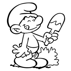 Smurf Eating IceCream coloring page
