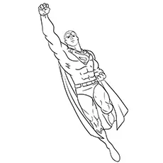 Coloring pages of superman flying