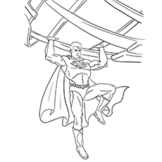 Incredible strength of superman coloring page