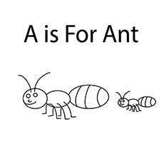 A Is For Ant Coloring page