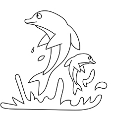 A Jumping Dolphin animal coloring page