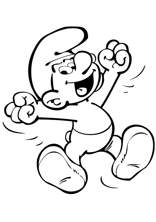 A-smurf-jumping-for-joy-coloring