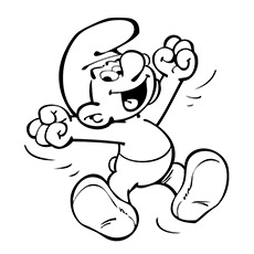 Smurf Jumping of Joy coloring page