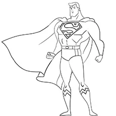 A superman standing coloring page
