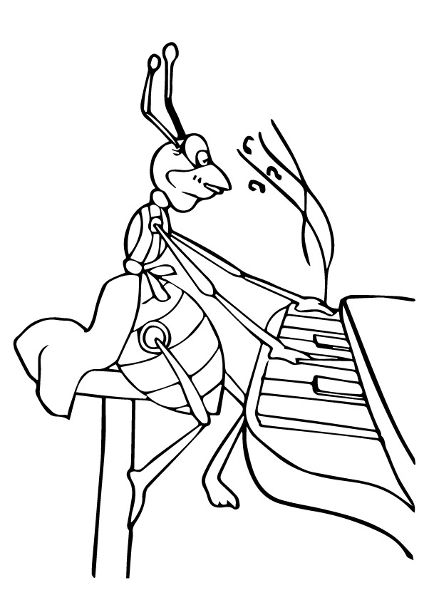 Ant-Playing-Piano-Coloring-Pages