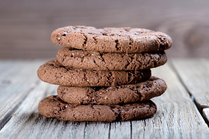 Chocolate cookies, snack for toddlers