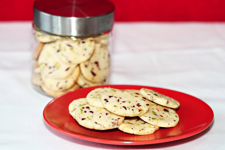 Cranberry pistachio shortbread cookie recipes for kids