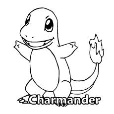 Charmander Pokemon coloring page