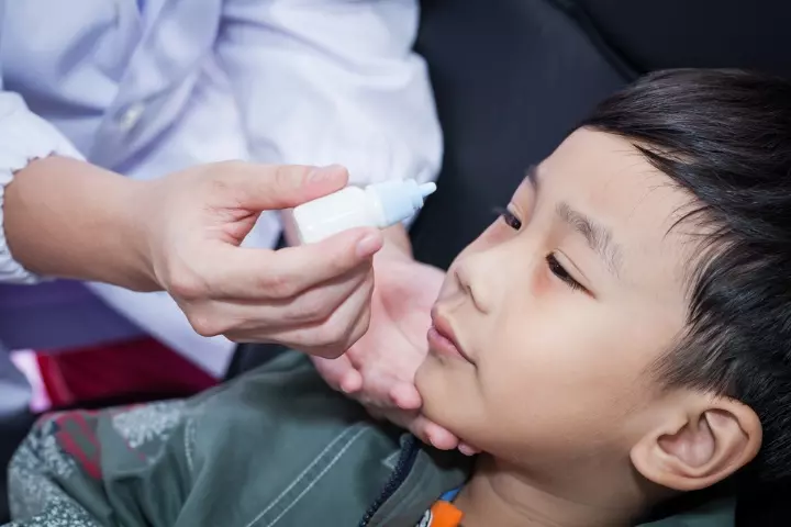 Eye drops may provide some relief