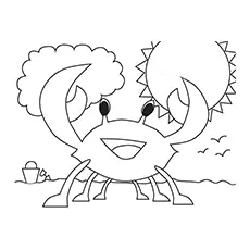 Beach Friendly-Cute-Crab Coloring Pages