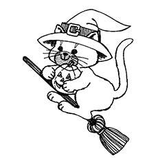 scary black cat coloring pages